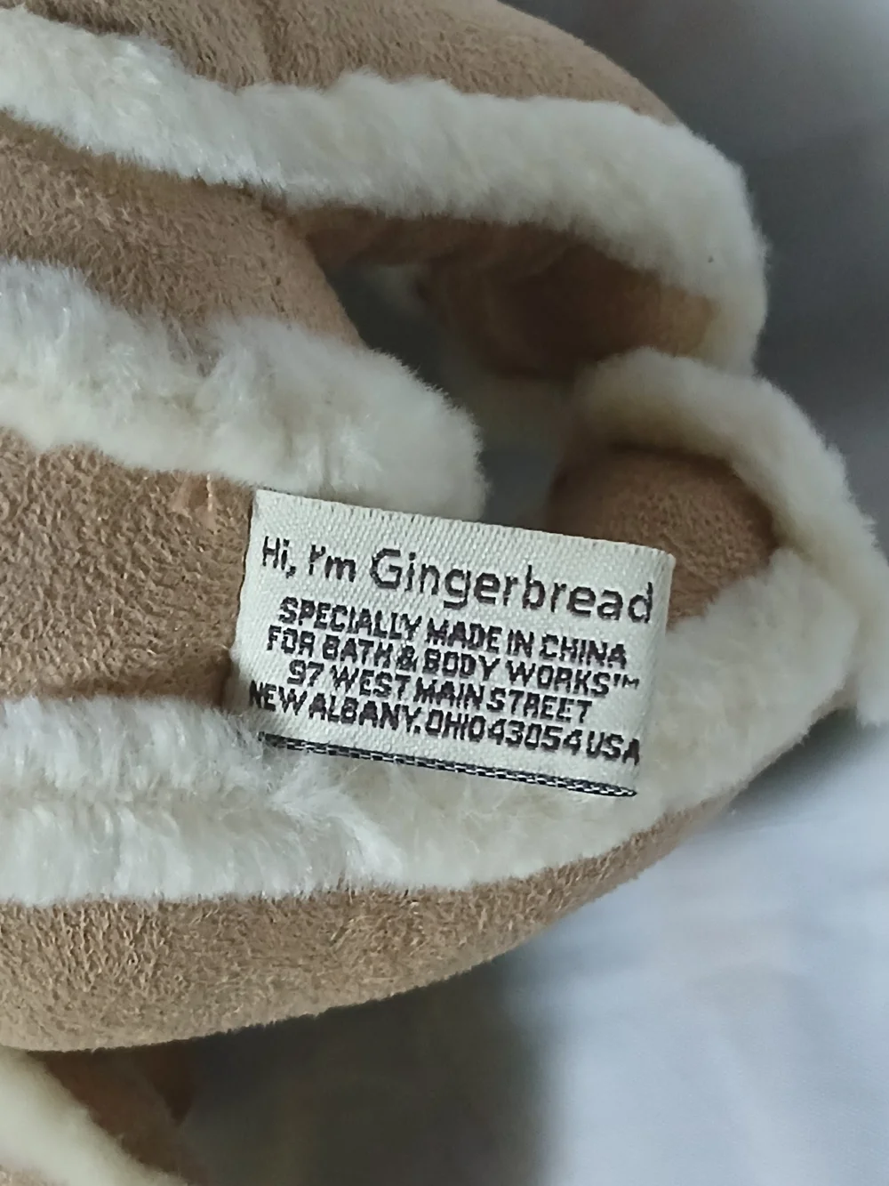 Bath & Body Works Beige and Cream Plush Teddy Bear with Bow